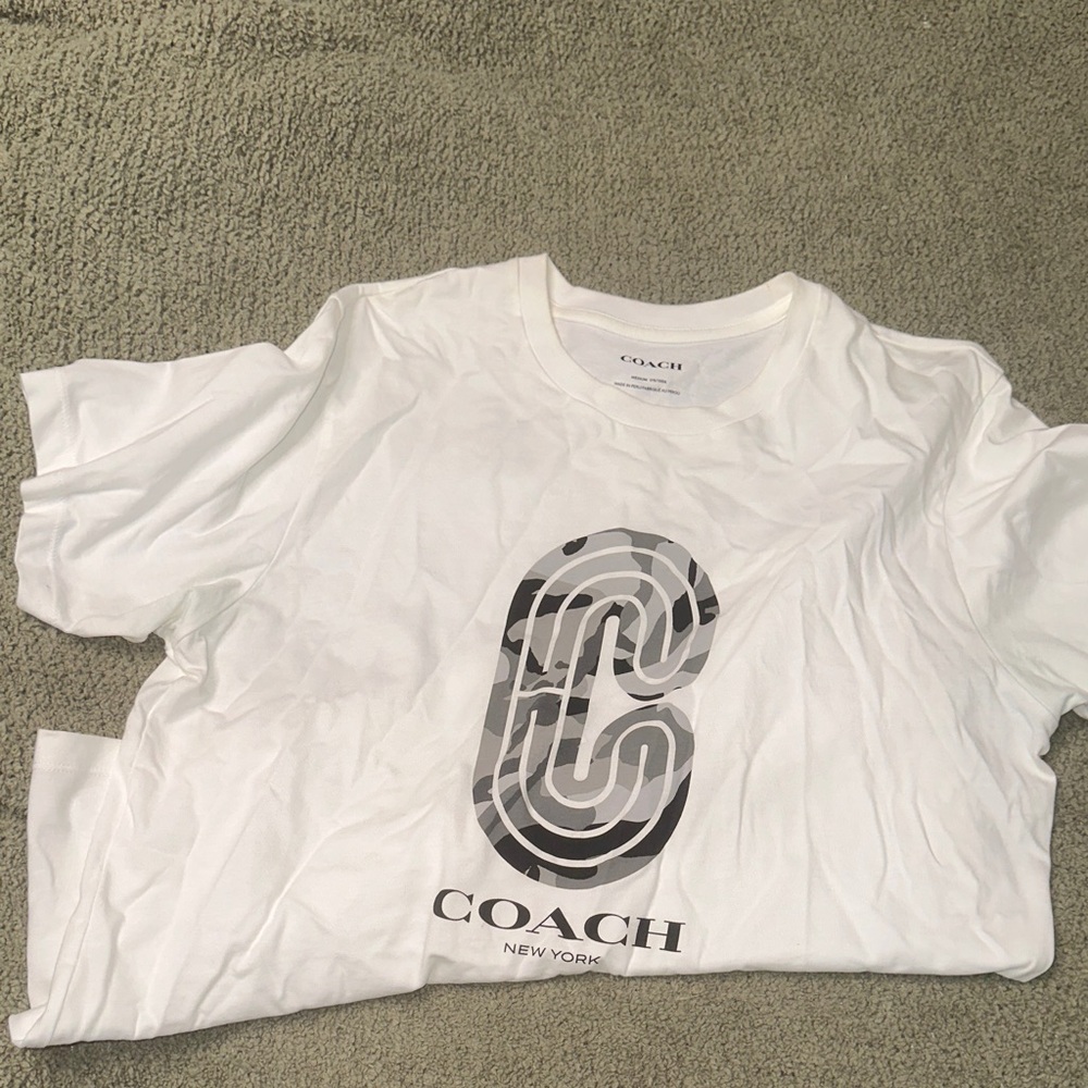 Coach Kids White Camo Logo Tee